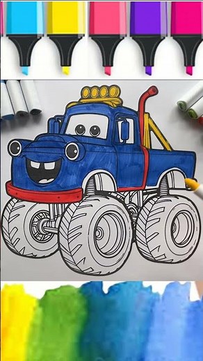 Tô màu xe tải quái vật cho bé - Monster truck coloring pages for kids