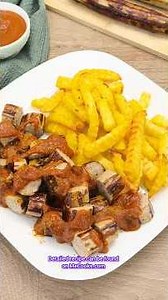 Currywurst – a German fast-food dish featuring grilled bratwurst sausage and curry sauce.