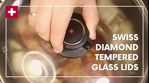 Swiss Diamond 11" Frying Pan - HD Nonstick Induction Diamond Coated Aluminum Skillet, Includes Lid - PFOA Free, Dishwasher Safe and Oven Safe Fry Pan, Grey