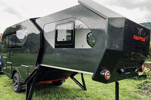 Hunter Nature RAPTOR XC Teardrop Camper Features Slide-out Bedroom