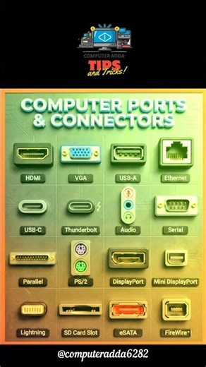Computer Port and Connector... #computerknowledge #computereducation #computertechnic #computertips