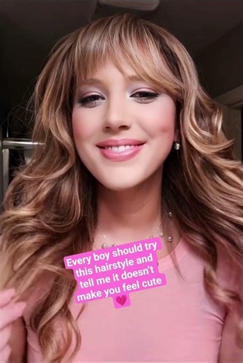 Every boy should try this hairstyle… long curls just feel right 💕 #crossdress #mtf #transgender