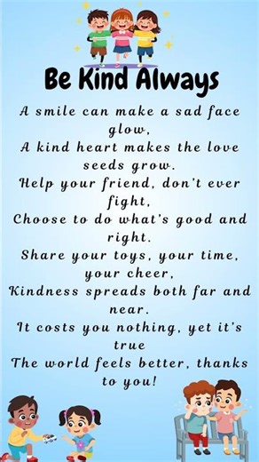 Be Kind Always| Poems in English | English poem for kids | #shorts