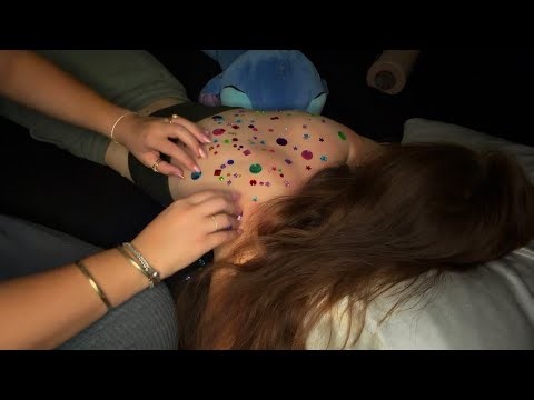 ✨bedazzled back tapping + soft hair play ASMR✨
