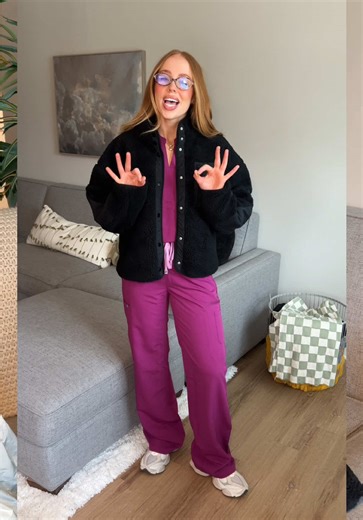 This month's colors are PERFECT 🤩💗🩵 as a new VIP, grab your first scrub set for $15 and enjoy 50% off the rest of the site! Your cart is going to be FULL 🛒🛍️🤪 #fableticspartner @fabletics scrubs