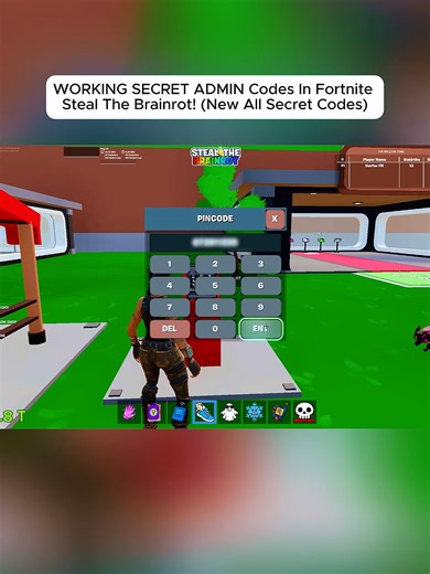 WORKING SECRET ADMIN Codes In Fortnite Steal The Brainrot! (New All Secret Codes) Part 1 #fortnite #newupdate #secretcodes #stealthebrainrot #newsecret