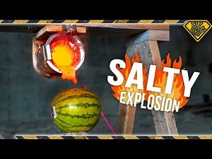 When Molten Salt hits a Watermelon! This TKOR Fruit Explosion Trick Is Awesome!