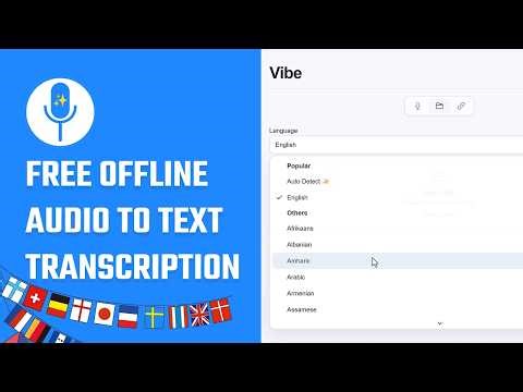 Free Offline Audio to Text Transcription | Supports Multiple Languages