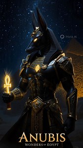 🖤 When Anubis holds the Key of Life… The golden Ankh was never just a symbol — it represented eternity, protection, and the passage between worlds. Beneath the night sky and before the pyramids, Anubis stands as the guardian of secrets, reflecting the beliefs of the ancient Egyptians about the afterlife. ✨ This design is inspired by ancient Egyptian beliefs and mythology, not historical facts — but timeless ideas that shaped a great civilization. Do you see the Ankh as a symbol of power… or as 