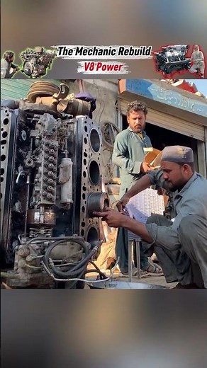 Rebuilding Massive V8 Diesel Truck Engine with Basic Tools
