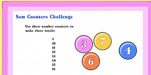 A4 KS1 Sum Counters Maths Challenge Poster