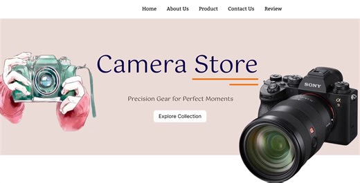 Camera Store  E-commerce Website Homepage