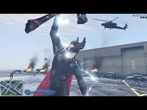 GTA 5 - Thor In The Airport + Ten Star Wanted Level Rampage