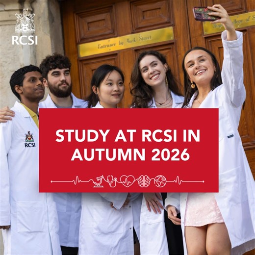 17K views · 96 reactions | RCSI students enjoy the best possible learning experience. Our programmes are exciting, innovative and future-focused. During your education journey, we work with you to ensure that you achieve your full academic potential. Applications are now open to study Advanced Therapeutic Technologies, Dentistry, Medicine, Pharmacy and Physiotherapy at RCSI in autumn 2026. Visit our website to learn more! | RCSI Student Life | Facebook