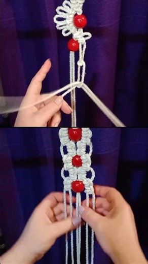 Macrame knot tutorial with beads #macrametutorial #patternknot #diy #easymacrame #basicmacrame