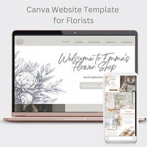 Florist Canva Website Template: Elegant Floral Business Design - Etsy