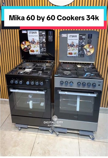Mika 60 by 60 Standing Cooker Ksh.34,000 Models: MST6060U31ESL/EBL 3 Euro Pool Gas Burners 1 Hot Plate • Matt finish Enamel pan support - additional stability, prevents pan slipping and accidental burns • Electric Oven • Mechanical Timer • Oven Lamp • Metal Lid • Black top hob, Silver Body #Mikacooker #mika60by60cooker #digitalcityelectronics #electronics #kitchen #homeimprovement