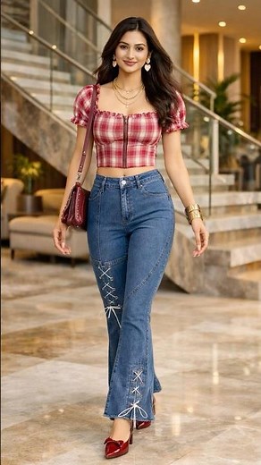 Casual Chic Done Right 💙🔥 | Trendy Jeans & Crop Top Look #Shorts #outfitideas #classylook #ootd