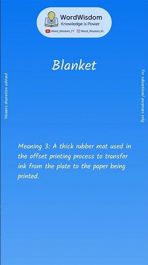 What does "Blanket" mean? | English vocabulary shorts | #blanket #wordwisdom