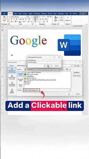 Add a Clickable Link in MS Word | Hyperlink in MS Word.