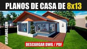 Descargar ▷ Planos de casa de 1 piso y 3 dormitorios con medidas