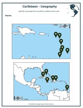 Caribbean Geography Pack -U.S Customary System -Letter Paper -PDF