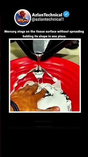 The Liquid Metal That Defies Gravity: Mercury Holding Shape On Tissue Surface #science #elements