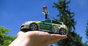 Someone made a 1/24 scale model of a Google Maps Street View car with a working camera