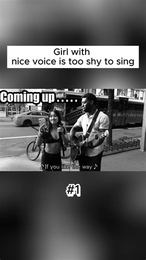 Girl with nice voice is too shy to sing #singing #performance #viralvideo #guitar #streeperformer #guitar #tiktokmusic