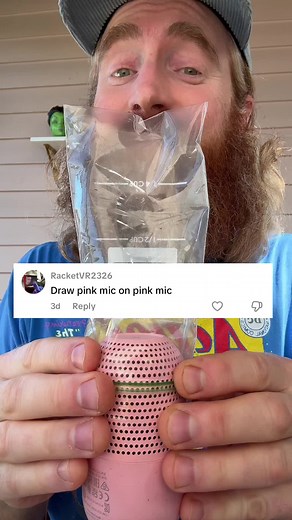 ASMR Drawing on a Pink Mic for Relaxation