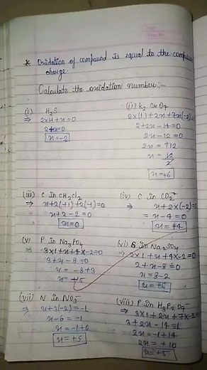 redox reaction class 11 chemistry best handwriting notes |class 11 chemistry redox reaction