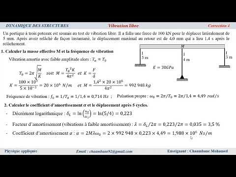 Dynamique des structures | Exercice 4 |