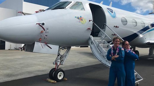 The first hurricane hunting mission piloted by an all-female flight crew: https://cnn.it/2P2Oz9p | HLN