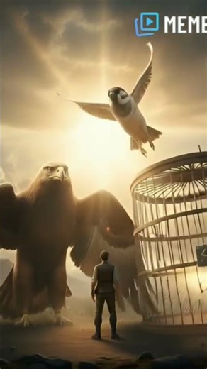 Ai story eagle and sparrow #trending #foryou #shortvideo #aistory #trendinvideo