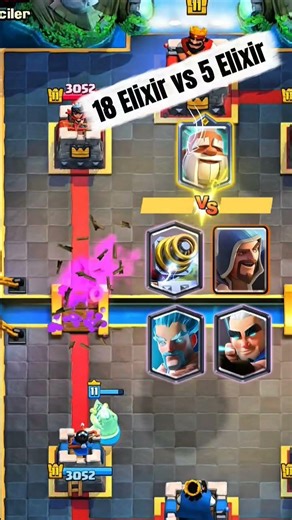 18 Elixir vs 5 Elixir 🛡️💢 #clashroyale