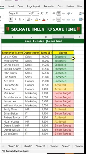 Stop wasting time like this in Excel ‼️Filter by color trick in Excel Excel tips and tricks #exceltips #exceltricks #exceltutorial #explore | excel_funclub