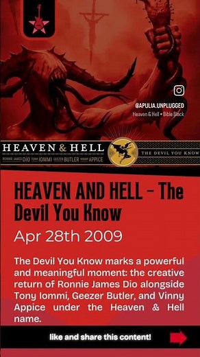 HEAVEN AND HELL - The Devil You Know (2009) #blacksabbath #ronniejamesdio #tonyiommi #geezerbutler