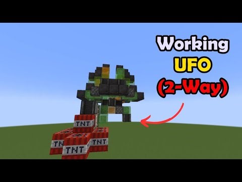Minecraft: How to Build a Working UFO (2-Way) [RedCD] 我的世界: 可运行的红石UFO外星飞船 [RedCD]