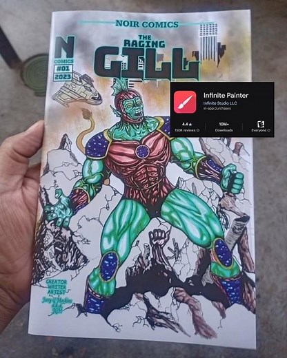 I Created My Own Comic Book using Infinite Painter App before the Text Tool #art #drawing #marvel