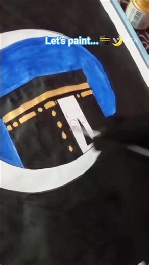 Easy Kaba Painting Moonlight 🌙🕋#art #islamicart #sorts #artshorts #allah