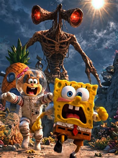 SpongeBob SquarePants is in serious danger. Will Sandy be able to help him? #spongebobsquarepants #spongebob #sandy #bikinibottom #sirenhead @TerrorReal