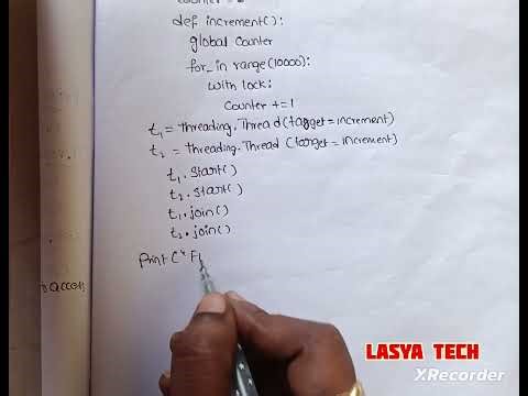 The use of join()&Lock in python with example in Telugu/@lasya tech