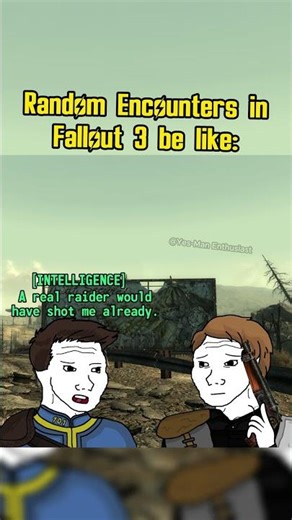 Random encounters in fallout 3 be like: #fallout #memes #shorts