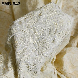 Ivory Indian Embroidered Velvet Fabric by the Yard Sewing DIY Crafting Wedding Dress Costumes Full Length Coats Shift Dresses Quilting - Etsy Ireland