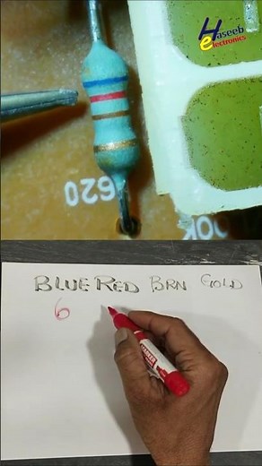 Blue Red Brown Gold Resistor Color Code Explained #shorts