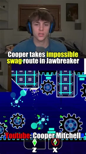 Cooper takes IMPOSSIBLE swag route in Jawbreaker #coopermitchell #geometrydash #stream #clip #gd #skill