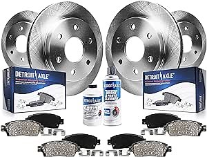Detroit Axle - Brake Kit for 2006-2009 Chevy Trailblazer, 2008 Saab 9-7x Brake Rotors and Ceramic Brakes Pads 2007 Replacement: 12.80" inch Front and Rear Rotors