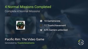 4 Normal Missions Completed achievement in Pacific Rim: The Video Game