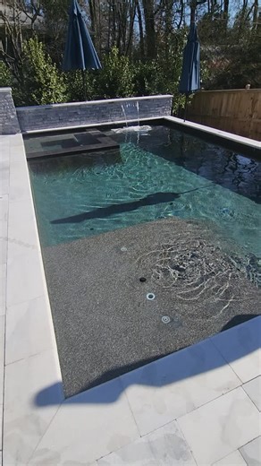Luxury Small Pool with Flush Spa in Atlanta | Marble Decking and Coping