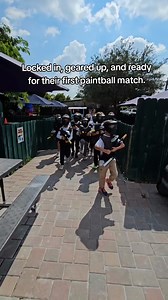 Locked in, geared up, and ready for their first paintball match! Do you remember your very first paintball match? #paintball #speedball | FamilyPaintballCenter